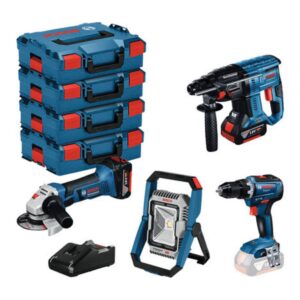 Bosch Blauw Combiset 4 delig 2x 18V 5.0ah